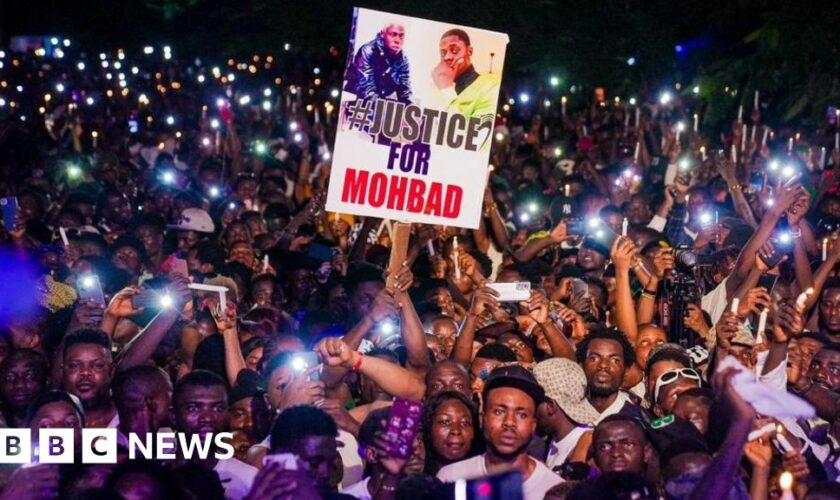 MohBad fans attending a memorial concert in Lagos, Nigeria - Thursday 21 September 2023