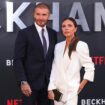 David Beckham, left, and Victoria Beckham pose for photographers upon arrival at the premiere of the television programme 'Beckham' on Tuesday, Oct. 3, 2023 in London. (AP Photo/Vianney Le Caer)