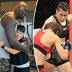 Tiny 52kg UFC star effortlessly lifts up 150kg basketball legend Shaquille O'Neal - after leaving him doubled over with a punch to the body