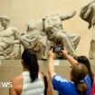 Visitors to the British Museum walk around a selection of items from the collection of ancient Greek sculptures known as The Elgin Marbles on 23 August 2023 in London, England