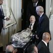 Jimmy Carter, 99, arrives to say goodbye to beloved wife Rosalynn: Former president joined by Bidens, Melania Trump and Michelle Obama at Georgia church for funeral service