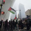 Pro-Palestinian protesters shout ‘Allahu akbar’ outside of World Trade Center site