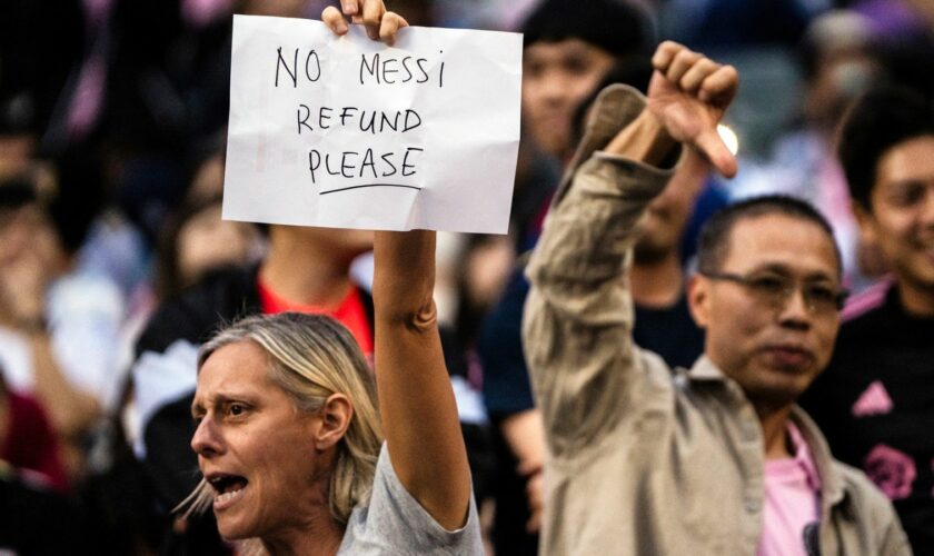 Angry fans demanded a refund after Lionel Messi did not play in a pre-season friendly in Hong Kong. Pic: AP