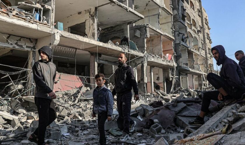 Destructions à Rafah, dans le sud de la bande de Gaza, après un bombardement israélien le 22 février 2024