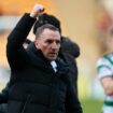 Celtic manager Brendan Rodgers celebrates following the cinch Premiership match at Fir Park Stadium, Motherwell. Picture date: Sunday February 25, 2024.