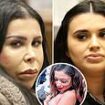 California court is shown horrific photo of exploded BUTT as mom and daughter 'plastic surgeons' appear in court charged with murdering aspiring porn star who came to them for backside lift with silicon shots
