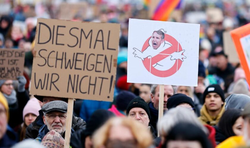 Demonstranten gegen rechts in Köln
