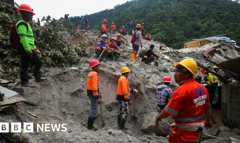 Search and rescue operations continue following a landslide in the village of Masara, Maco, Davao de Oro, Philippines,