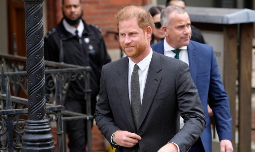 The Duke of Sussex seen leaving the Royal Courts Of Justice in London in March last year Pic: AP