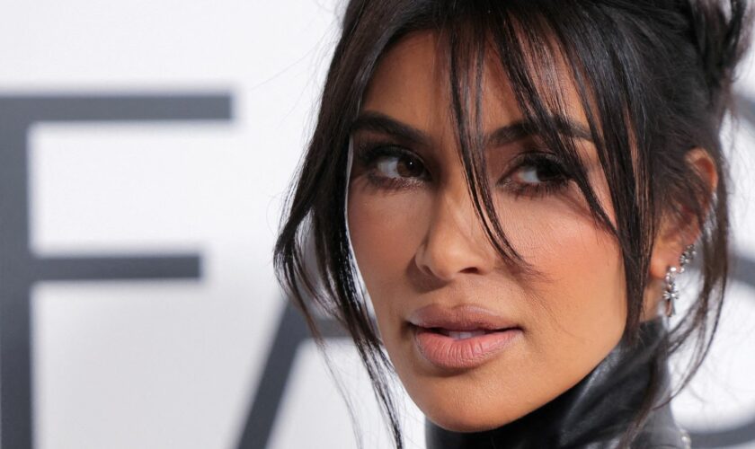 Kim Kardashian turned head with her outfit. Pic: Reuters