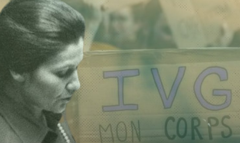 Ce visuel de Simone Veil et Mathilde Panot sur l’IVG jugé « indigne » par un petit-fils de l’ancienne ministre