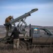 Ukrainian soldiers in Donetsk prepare to fire a multiple launch rocket system towards Russian positions earlier this month. Pic: AP