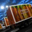 Signage for Sainsbury's is seen on delivery vans at a branch of the supermarket in London, Britain, January 8, 2020. REUTERS/Toby Melville