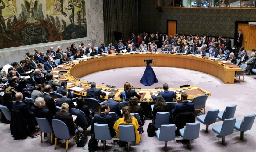 Le Conseil de sécurité de l'ONU en séance, le 23 janvier 2024 à New York