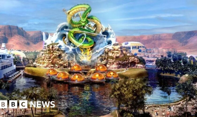 Artist's impression of Dragon Ball theme park in Saudi Arabia.