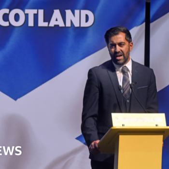 Humza Yousaf at the SNP "campaign council" in Perth on Saturday
