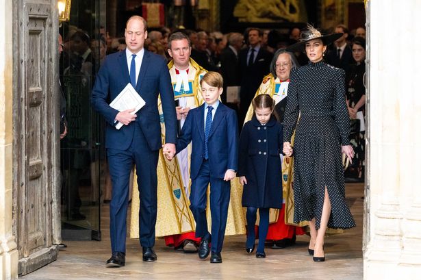 Prince William's touching gesture to George as young royal appears 'awkward' at ceremony