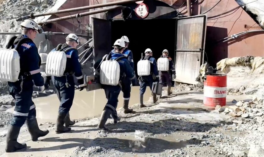 Rescuers pictured at the mine on 21 March. Pic: Reuters