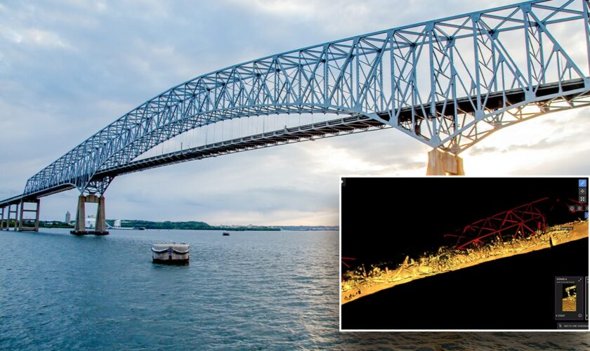 Baltimore bridge collapse: Underwater 3D images show mangled remains of Francis Scott Key Bridge