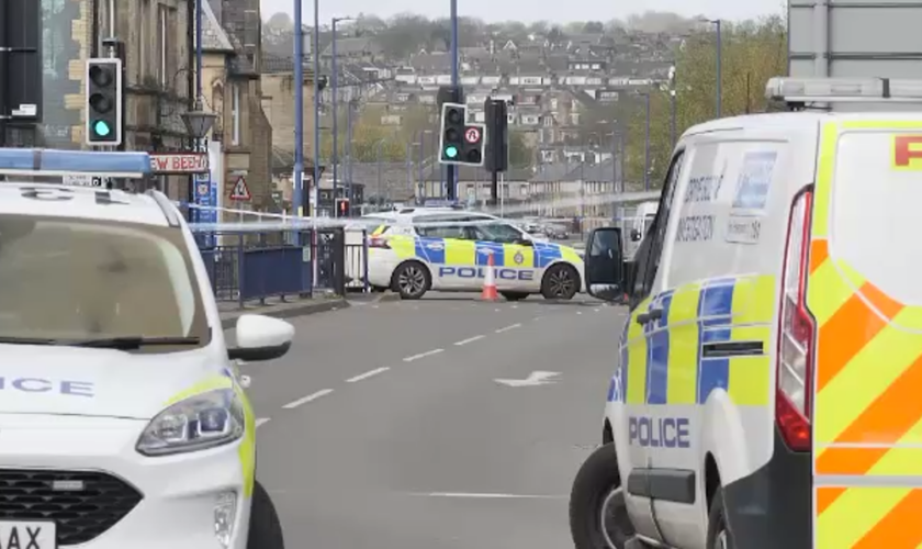 Near the scene of the stabbing in Bradford