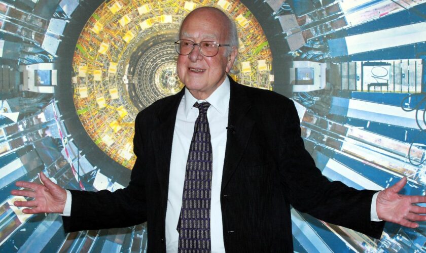 Peter Higgs at the opening of the Collider exhibition at the Science Museum in London. Pic: PA
