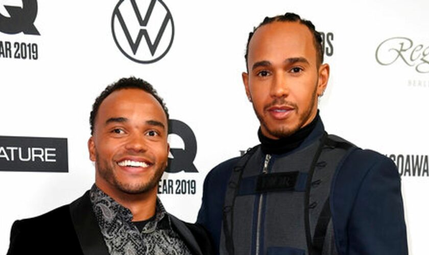 Nicolas Hamilton with his brother Lewis in 2019. Pic: AP