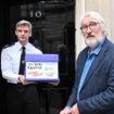 Jeremy Paxman marked World Parkinson's Day by handing over the Parky Charter petition to Number 10. Pic: PA