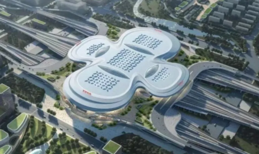 En Chine, le design en forme de serviettes hygiénique de cette nouvelle gare fait rire les internautes