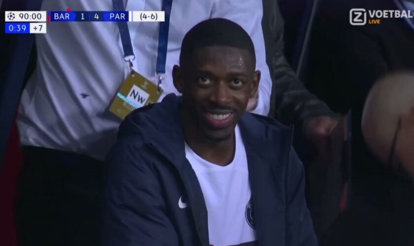 PSG : le sourire de Dembélé lors de la victoire contre le Barça est déjà un mème