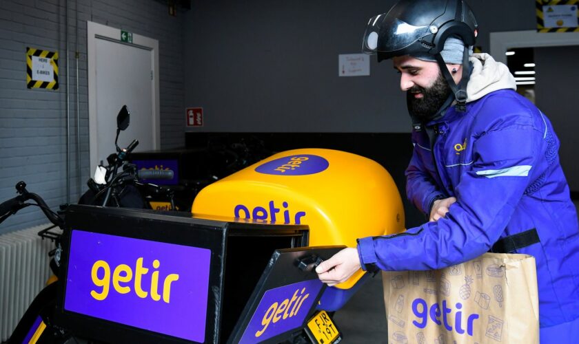 A courier of the fast grocery deliverer Getir. Pic: Reuters