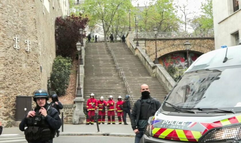 Un périmètre de sécurité a été mis en place, vendredi 19 avril 2024, autour du consulat d'Iran à Paris.