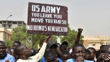 Manifestation à Niamey pour demander le départ des soldats américains basés dans le nord du Niger, le 13 avril 2024