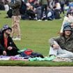Cannabis smokers light up in full view of the police at annual '420' rally in Hyde Park demanding that drug be legalised