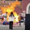 China: Handgemenge zwischen Ballonverkäufern: Streit endet mit gewaltiger Stichflamme