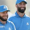 Tyrrell Hatton and Jon Rahm playing for Europe at 2023 Ryder Cup in Rome