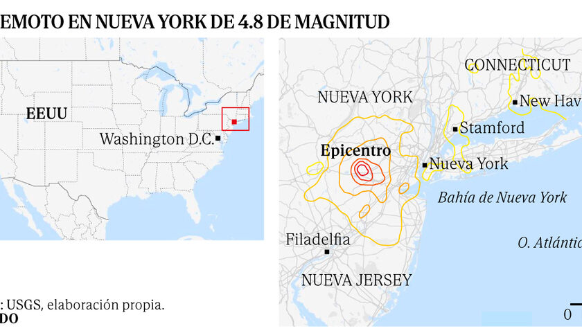Un terremoto de magnitud 4,8 sacude Nueva York, Filadelfia y Washington