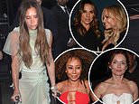 Victoria Beckham arrives at her 50th birthday party at a swanky private members club on crutches - as she's joined by her family, ALL her Spice Girls bandmates and a bevy of A-List stars including Tom Cruise and Eva Longoria