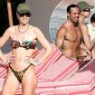 Vogue Williams shows off her toned figure in a bandeau bikini as she hits the beach in St Barts with shirtless husband Spencer Matthews and their three children