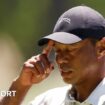 Tiger Woods chews his lip on day three of the Masters
