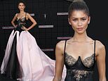Zendaya serves up a fashion ace in sultry lace corset with voluminous pink skirt as she leads glamour at premiere of steamy tennis film Challengers in LA