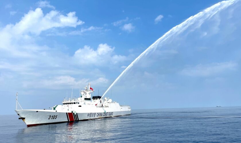 China's coastguard fired water at Philippine Coastguard Vessel- BRP Bagacay while Sky was onboard.