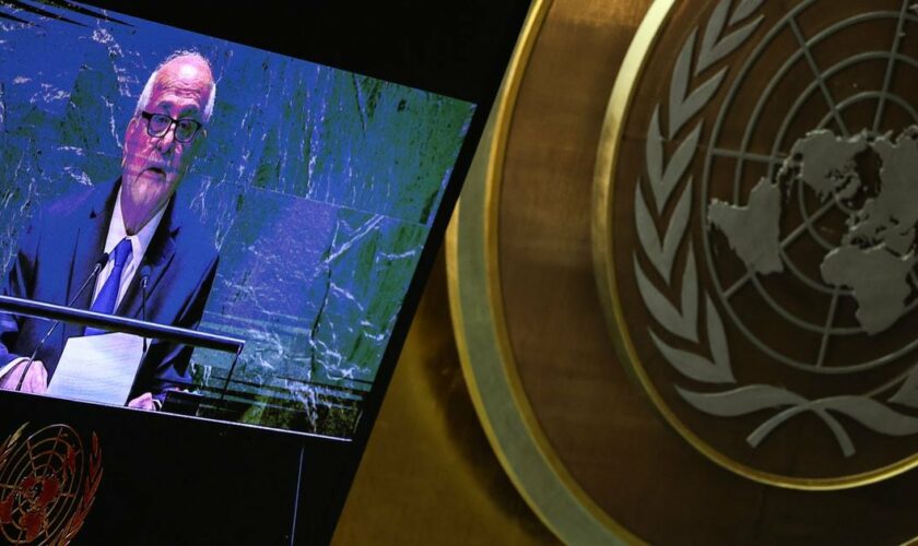 L'ambassadeur palestinien à l'ONU Riyad Mansour, vendredi 10 mai 2024.