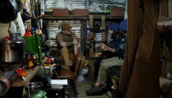 A Ukrainian soldier with the callsign 'Zaur' speaks to Deborah Haynes