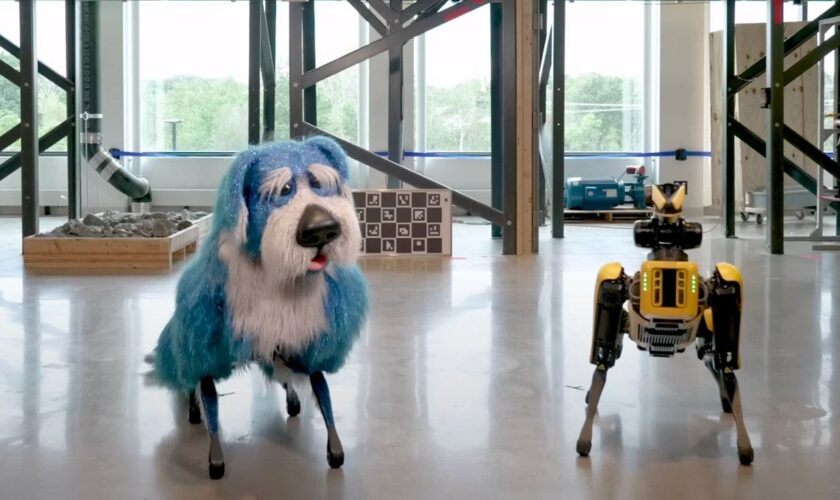 Boston Dynamics' creepy robotic canine dances in sparkly blue costume