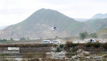 State media says this is the last-known picture of the helicopter carrying the president. Pic: IRNA