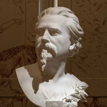 Buste de Frédéric Mistral (1830-1914), poète provençal et écrivain occitan, au musée de Provence, à Arles.