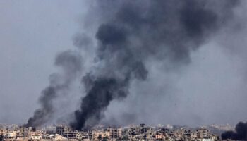Des fumées après des explosions dans la bande de Gaza, le 21 mai 2024