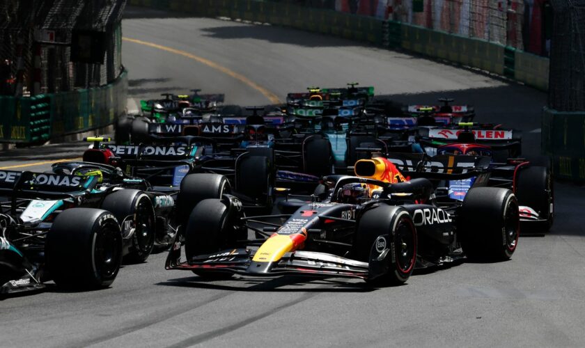 Red Bull's Max Verstappen in action during the start of the Monaco Grand Prix. Pic: Reuters