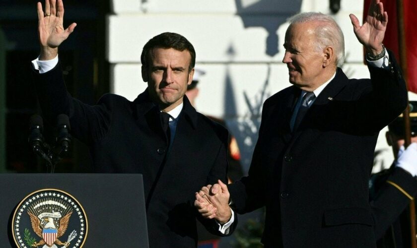 Emmanuel Macron et Joe Biden, à la Maison-Blanche, jeudi 1er décembre 2022.