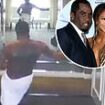 Diddy is seen violently assaulting Cassie after chasing her down hallway in a towel in hotel surveillance footage